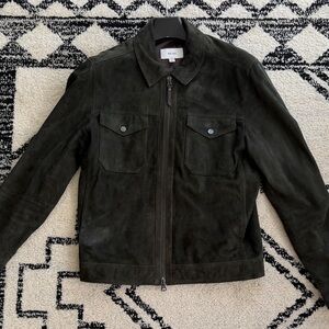 Reiss Men's Deep Green Suede Jacket